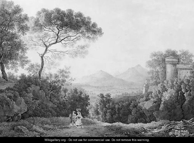 An extensive Italian landscape with the towers of Arpino - Franz Kaisermann