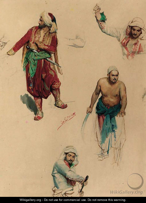 Studies of Turkish figures - Franz Xaver Simm