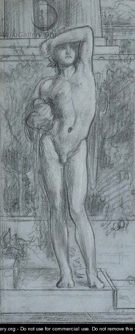 Study for Boy with a Shield, holding a Vase - Lord Frederick Leighton
