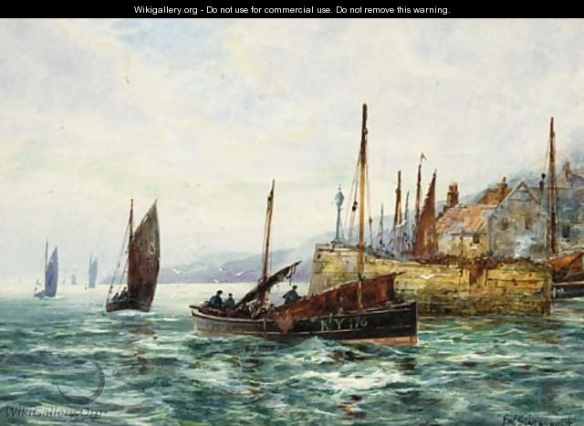 Return from the fishing, Pittenween, Fife - Frank William Scarbrough