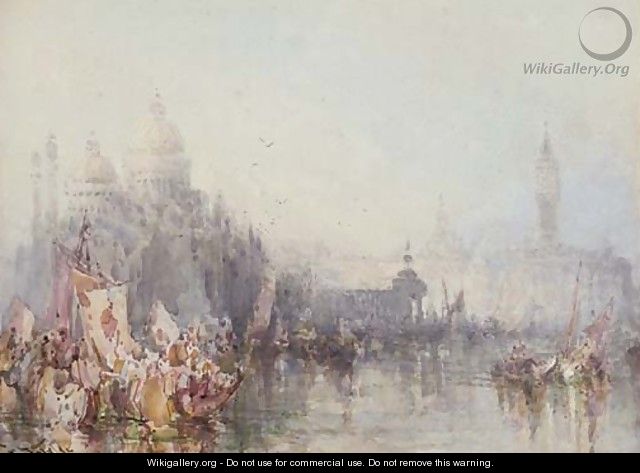 The Grand Canal, Venice, crowded with boats - Frank Wasley