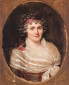Portrait of Jeanne Robertine, Marquise d'Orvillier, nee Rillet (1772-1862), half-length, in a lace fichu and a red bandeau - Francois-Xavier Fabre