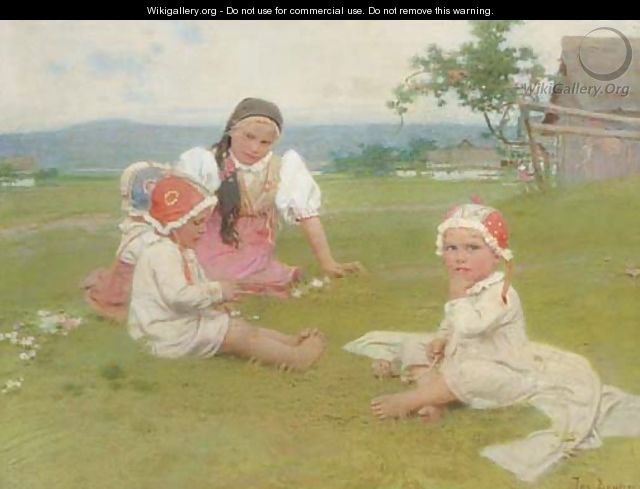Playtime in the meadow - Josef Douba
