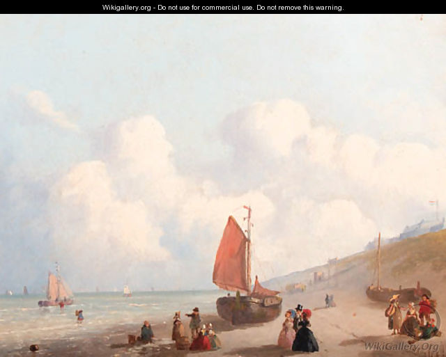 A sunny day on the beach in Schevingen - Joseph Bles
