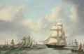 Ships of the fleet of George Brown and Harrison in the Mersey off Liverpool - Joseph Heard