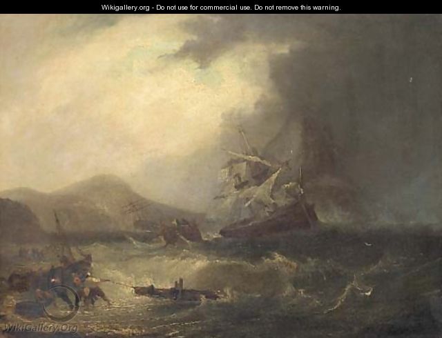 Salvaging the wreck off the Scottish coast - James Wilson Carmichael