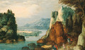 An Alpine landscape with travellers and gypsies on a path - Joos or Josse de, The Younger Momper