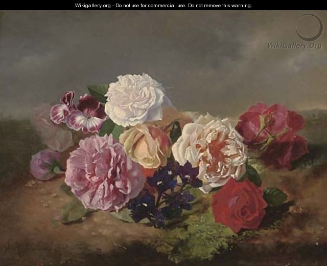 Roses, pansies and irises - John Charles Robinson