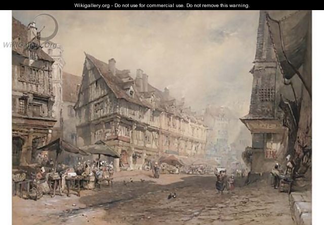 Market day, Rouen - John Skinner Prout