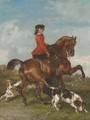 An Elegant young Lady out Hunting with Hounds - John Lewis Brown