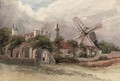 A folio of watercolours depicting various landscapes, including views of East Anglia (one illustrated) - John Moyer Heathcote