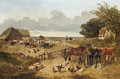 A Pair of Farmyard Scenes - John Frederick Herring, Jnr.