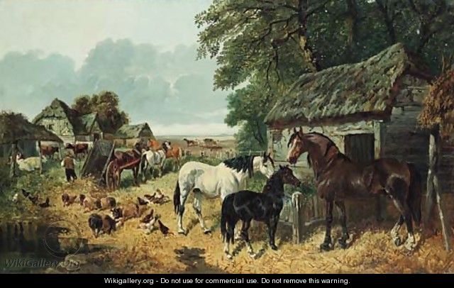 A busy farmyard - John Frederick Herring, Jnr.