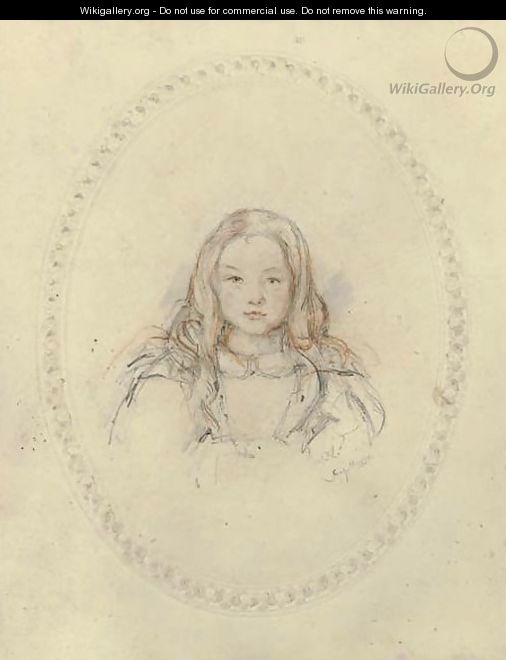 Sketch of a young girl - John Frederick Lewis