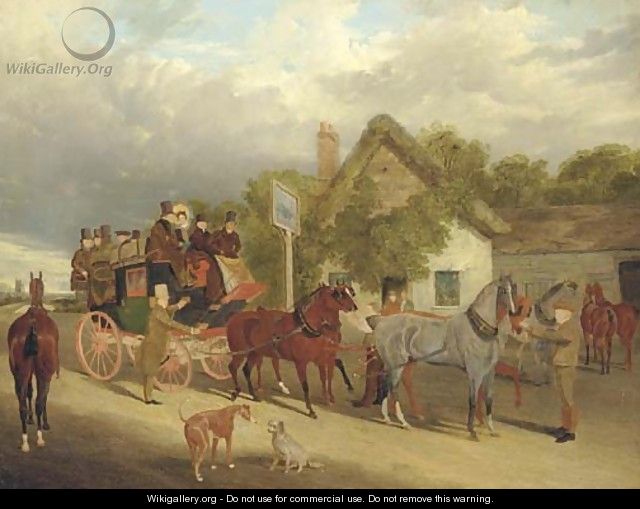 The Royal Mail - Changing Horses outside the Red Lion - John Frederick Herring Snr