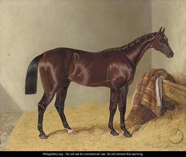 Mango, winner of the 1837 St. Leger Stakes, in a stable - John Frederick Herring Snr