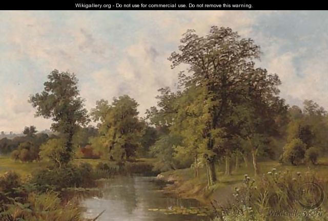A peaceful river landscape - John Henry Boel