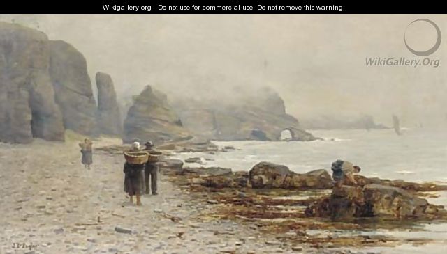 Mussel gathering at Auchmith, Fifeshire - John Taylor