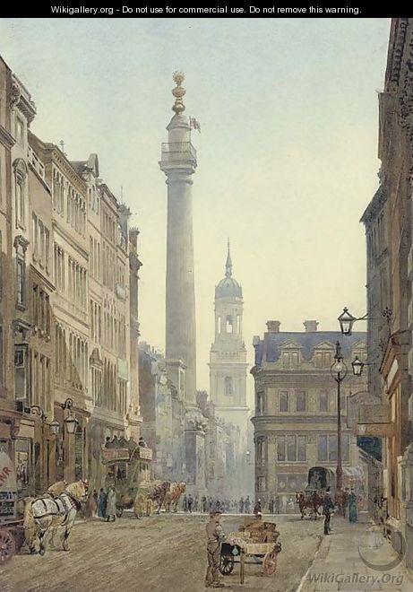 The Monument from Gracechurch Street - John Crowther
