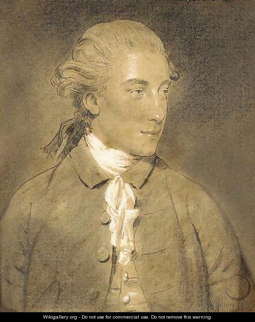 Portrait of John Mortlock of Cambridge (1755-1816), half length, in a black jacket and white stock - John Downman