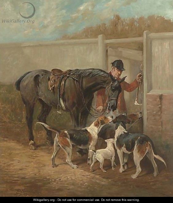 The End of the Day a huntsman returning to kennels - John Emms