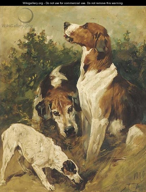 Hounds and a terrier - John Emms