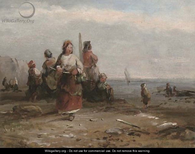 Fisherfolk along the shore - John Anthony Puller