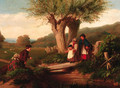 Gypsies crossing a brook - John Anthony Puller