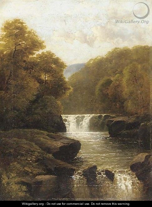 A waterfall in a wooded valley - John Brandon Smith