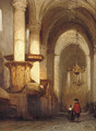 Interior of the St. Laurens- or Grote Kerk in Alkmaar - Johannes Bosboom