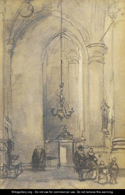 Figures in a church - Johannes Bosboom