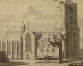 An imposing gothic church, said to be the Saint Peter's Church in Leiden - Johannes Abrahamsz. Beerstraaten