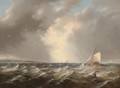 A stiff breeze offshore - Johannes Hermanus Koekkoek