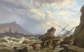 A shipwreck - Johannes Hermanus Koekkoek