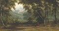 Late afternoon in a wooded valley - Johannes Gijsbert Vogel