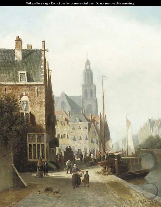 Daily activities along a Dutch canal - Johannes Frederik Hulk
