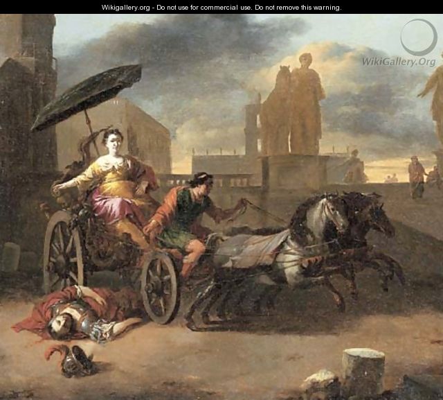 The Death of Servius Tullius with Tullia in her Chariot - Johannes Lingelbach