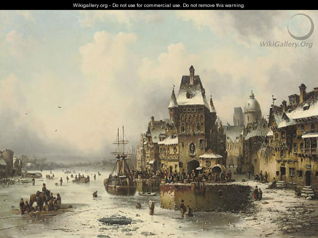 A winter quay - Ludwig Hermann