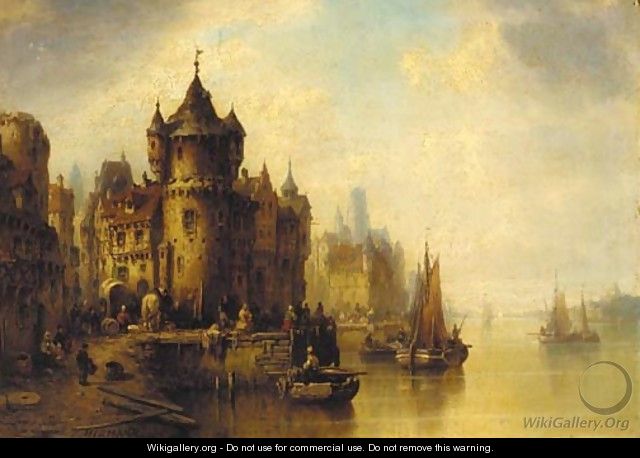 A town on a river - Ludwig Hermann