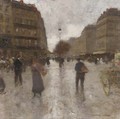 A Parisian Street Scene - Luigi Loir