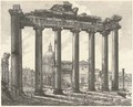 Veduta dell' Interno del Tempio della Concordia, nel Foro Romano; and Veduta Generale del Foro Romano - Luigi Rossini