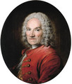 Portrait of the sculptor Jean-Louis Lemoyne (1665-1755), bust-length, in a red jacket - Louis Tocque