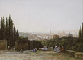 View of Florence from the Boboli Gardens with the Ponte Vecchio and the Palazzo Vecchio, and the dome of Santa Maria del Fiore - Eugène Isabey