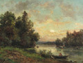 River landscape - Louis-Aime Japy