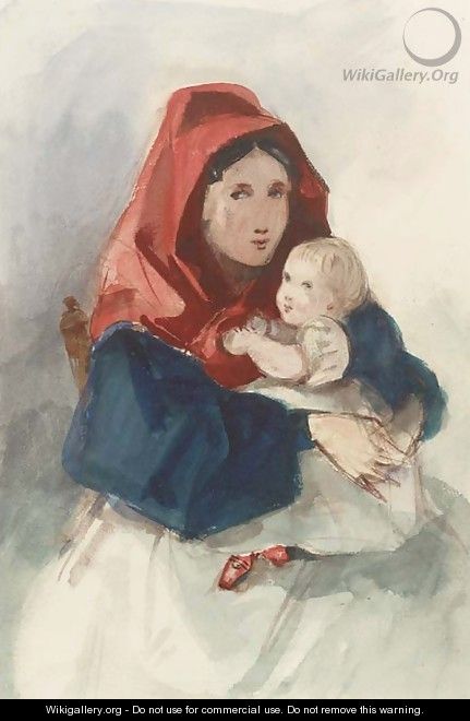Study of a mother and child - Louisa Anne, Marchioness of Waterford