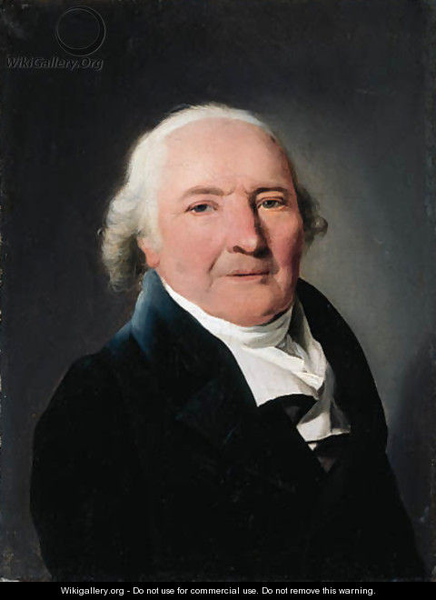 Portrait of Comte Antoine-Marie de Cluzel (1738-1833), small bust-length, in a blue jacket - Louis Léopold Boilly