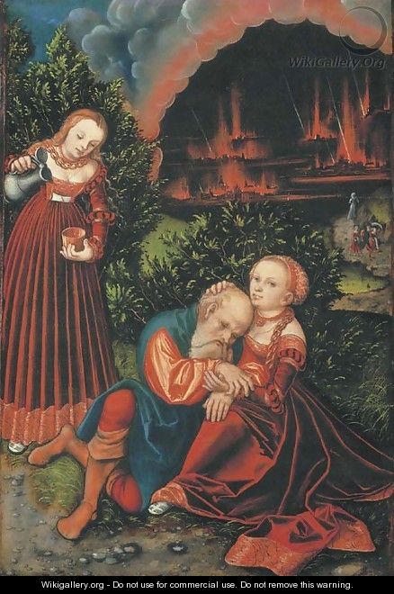 Lot and his Daughters - Lucas The Elder Cranach
