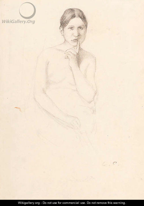 A pensive female nude - Lovis (Franz Heinrich Louis) Corinth