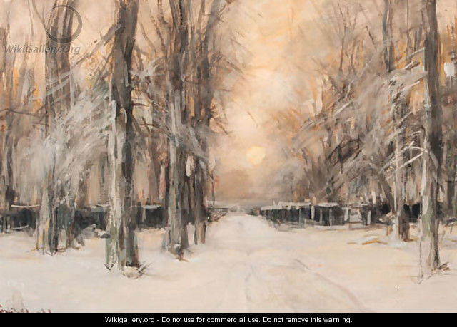 A winter landscape - Louis Apol