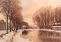 A ship-canal in winter - Louis Apol